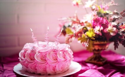 image of a pink cake